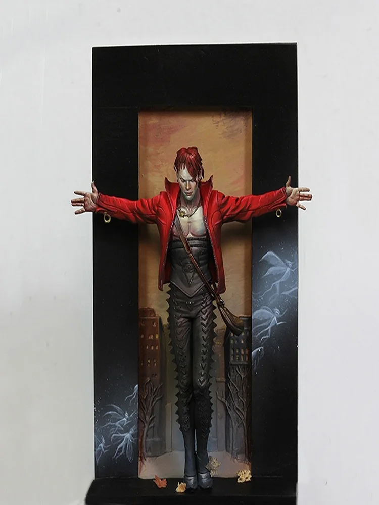 

Resin Figure 1/24 ancient man stand with wall Model Unassambled Unpainted Figure Building Kit