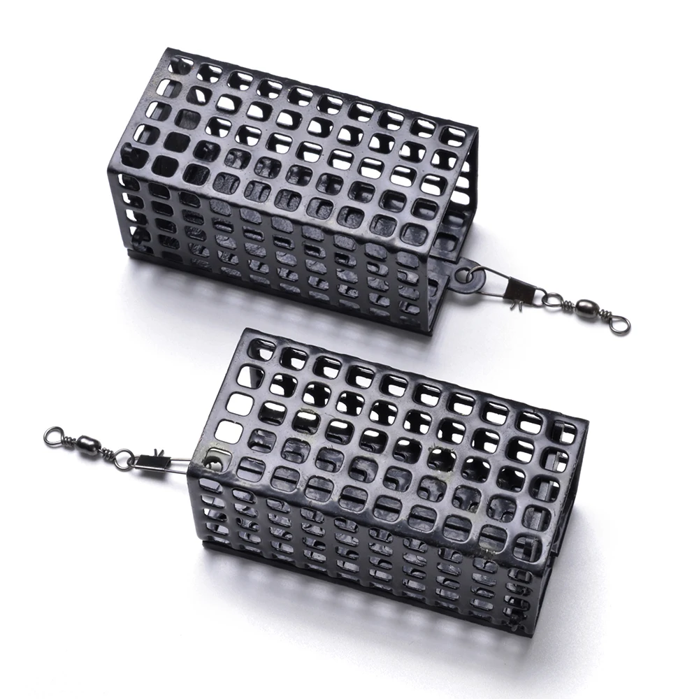NGB 30g 40g 50g 60g 70g 80g 90g 100g Square Metal Feeder Bait Cage Container Bait Basket Holder Wire Carp Fishing Sinking