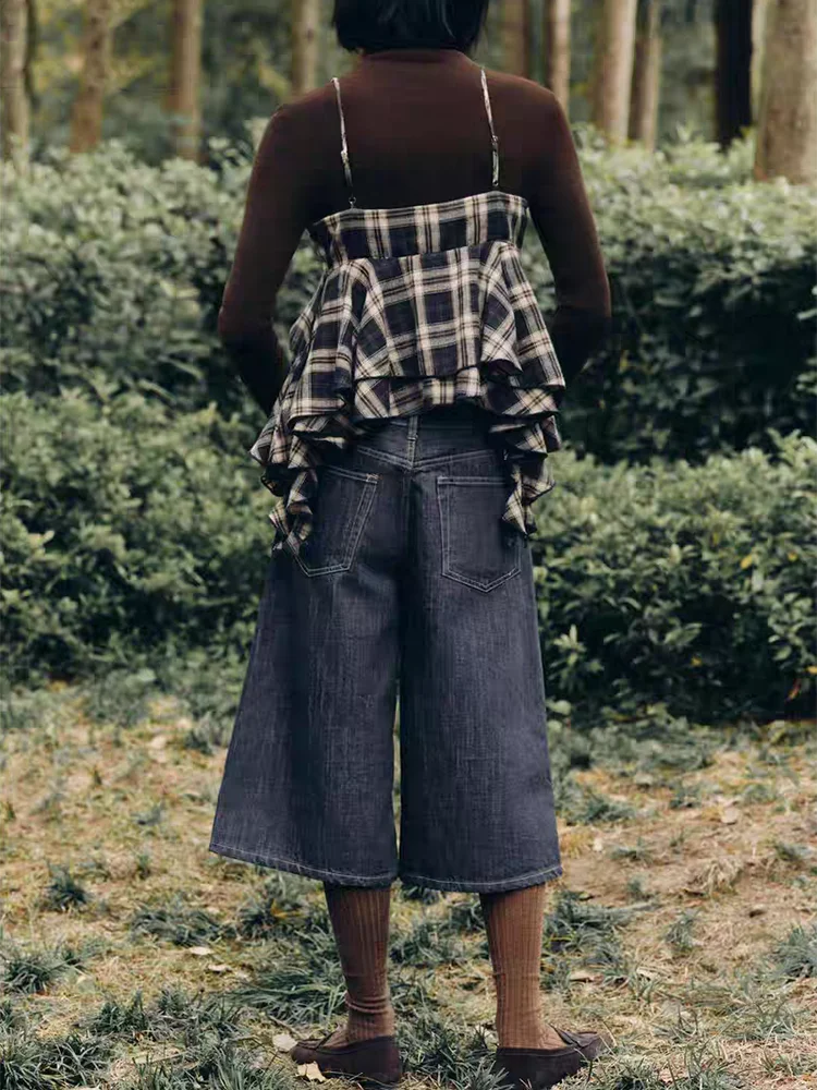 Faionable شتاء 2025 قطع مستقيمة للنساء مع زخرفة ذات طبقات وتصميم منقوش Ele Personali وصول جديد