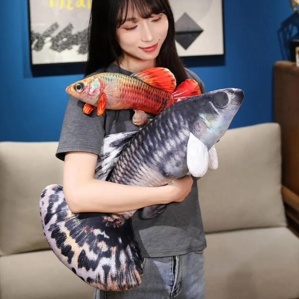 Urocze pluszowe zwierzątko, symulacja guppii, poduszki do przytulania, zielona kreskówkowa rybka, miękka pluszowa rybka z kreskówki, poduszka anime, prezenty.