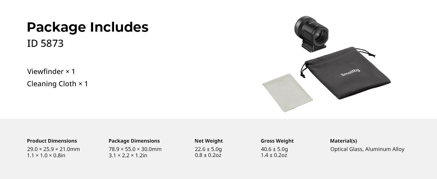 SmallRig 28mm externer optischer Sucher mit 3:2-Rahmenlinien für Sony ZV-E10 / A6700 für Canon R50 für Nikon für Fujifilm 5873 – Detail 8