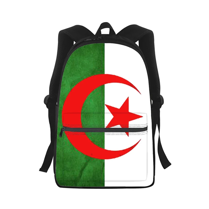 Algerien Flagge Männer Frauen Rucksack 3D-Druck Mode Student Schult asche Laptop Rucksack Kinder Reise Umhängetasche