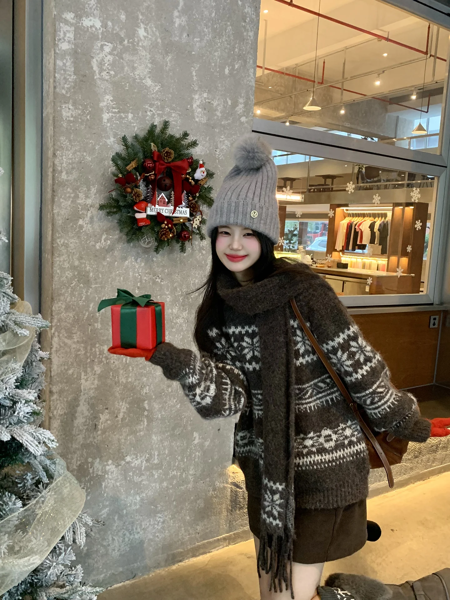 

Winter Knitted Sweater Women's Fair Isle Texture Lazy Color Blo Knitwear Thi Outerwear Commute Sle Straight Cut Regular...