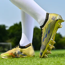 Men's Soccer Shoes Cleats Professional Fg/Ag High-Top Football Boots Breathable Athletic Football Training Sneakers for Outdoor