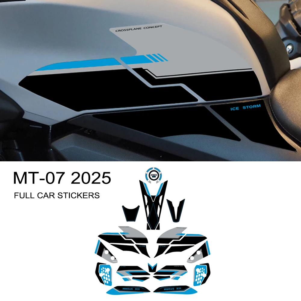 

For Yamaha MT07 MT-07 MT 07 2025 New Motorcycle Fuel Tank Protection Stickers Anti-scratch Protector Waterproof Sticker Kit