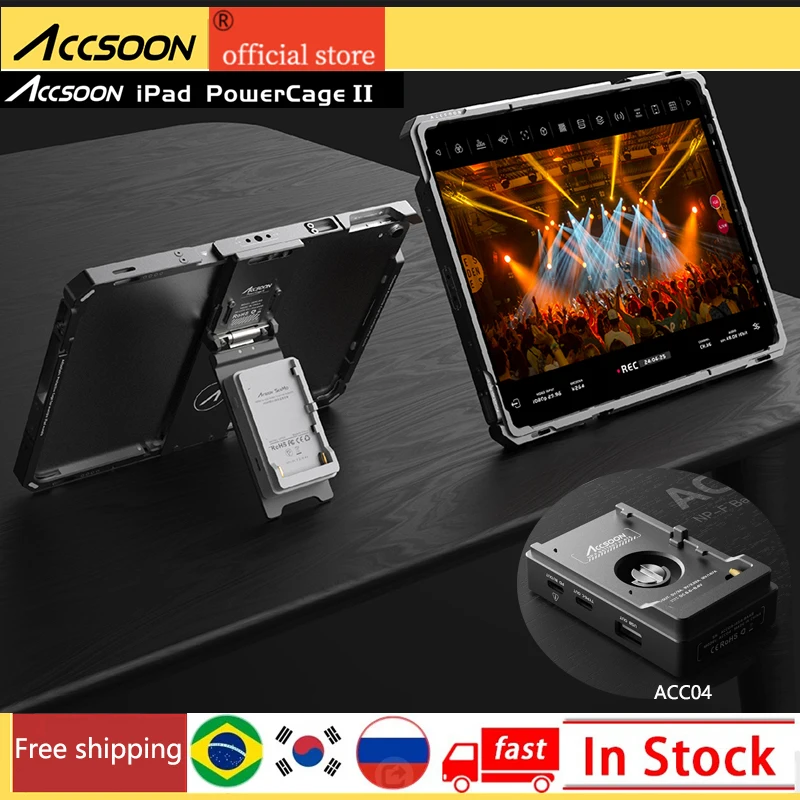 Accsoon iPad PowerCage Ⅱ iPad Rabbit Cage NP-F Battery Plate Adapter Charging Module Can Be Matched Seemo