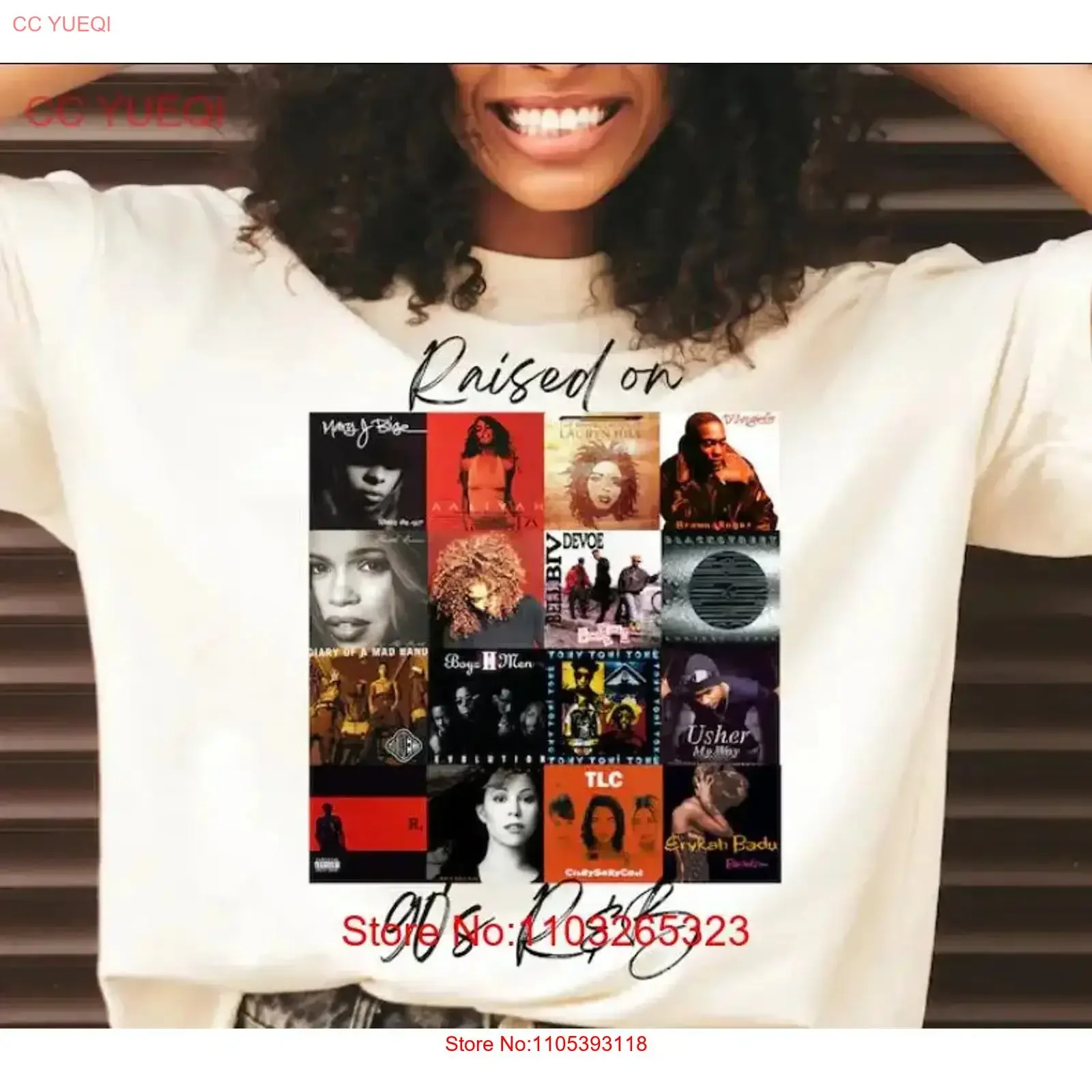 Raised On 90'S R B Album Cover T Shirt For Fans S 5Xl vintage Washed Comfortable Top For Everyday Wear Versatile Slightly