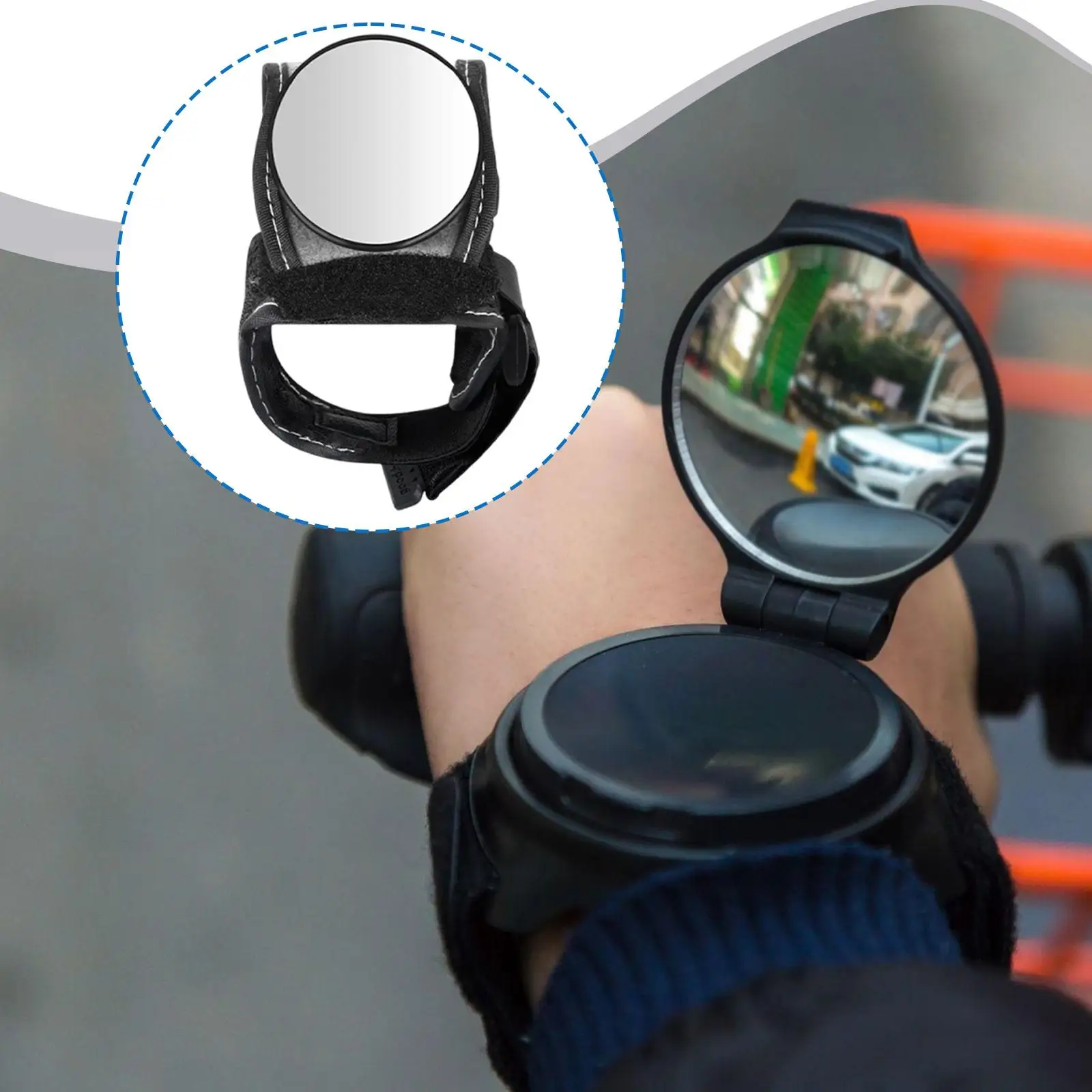 مرآة حزام معصم لركوب الدراجات، ملحقات محمولة معززة للرؤية، مريحة وعملية وقابلة للتعديل، معدات ركوب الدراجات #2