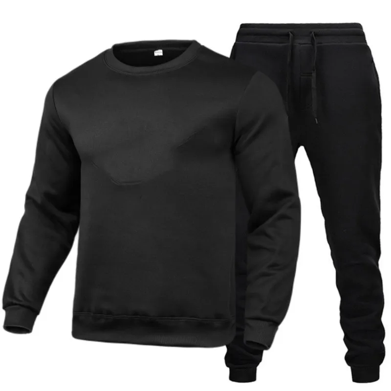 2022 new casual round neck hoodie, hoodie pants, jogging sportswear, men's suit