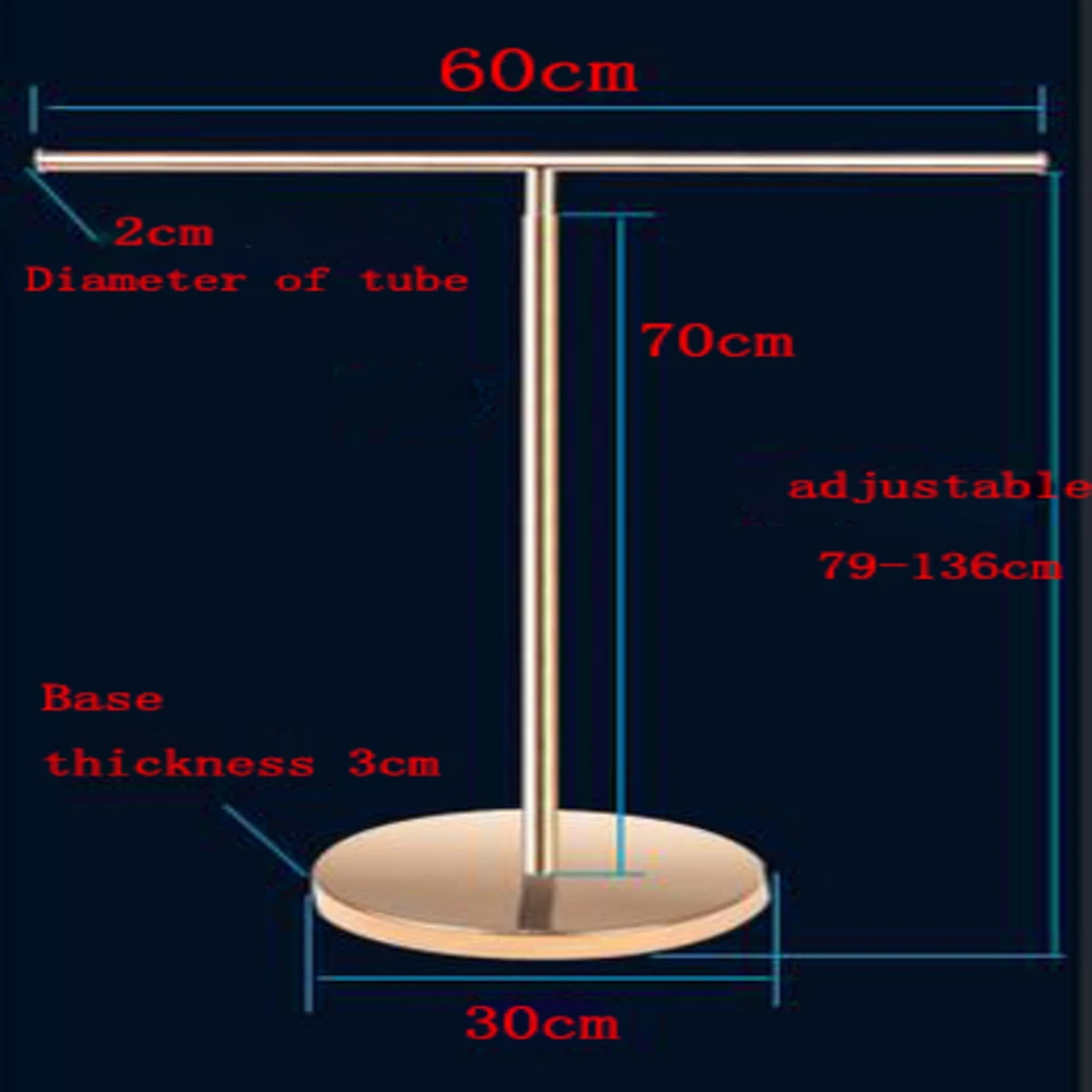 스테인레스 스틸 금속 T 모양 천 바지 스커트 의류 넥타이 스카프 가방 홀더 디스플레이 랙 거울 로즈 골드 스탠딩