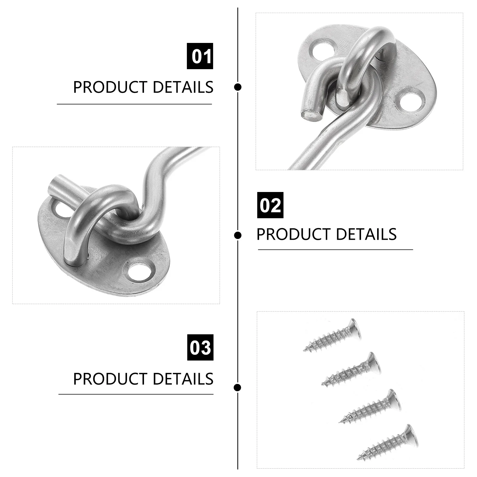 

2pcs 12Inches Stainless Steel Wind Hook Heavy Duty Door Window Latch Rust Resistant Metal Catch For Cabinet Hardware Fixture