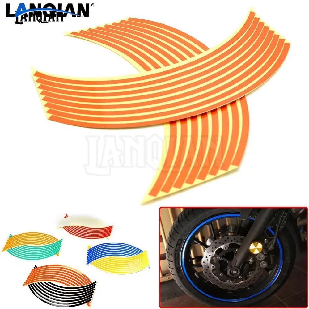 motorcycle motorbike accessories Wheel Stickers  Reflective Rim Stripe Tape Bike Motorcycle Car  FOR   universal