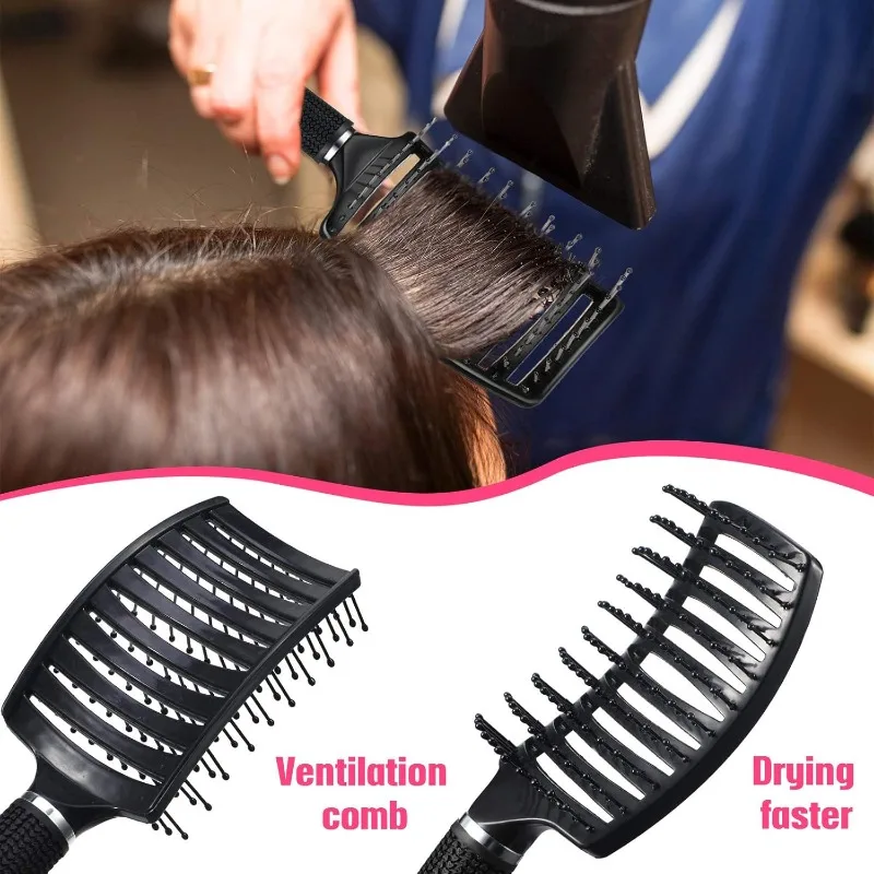Hair Brush Hair Comb Detangling Hair Brush Nylon Women & MenWet Massage Comb Curly Hairdressing Salon Styling Tools view 2