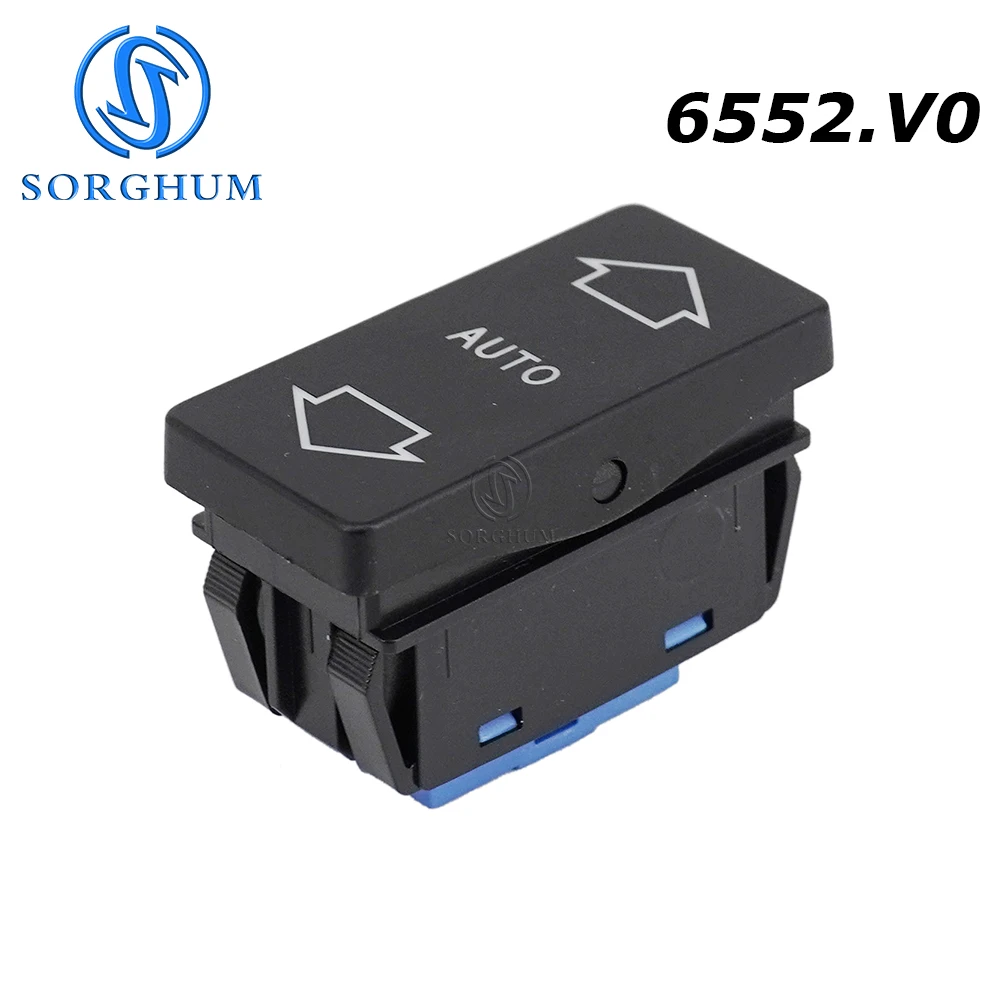 

SORGHUM Power Window Regulator Control Switch Button 6552.V0 For Peugeot 106 1991-2003 405 1987-1996 6552.V1 6 Pins Orange