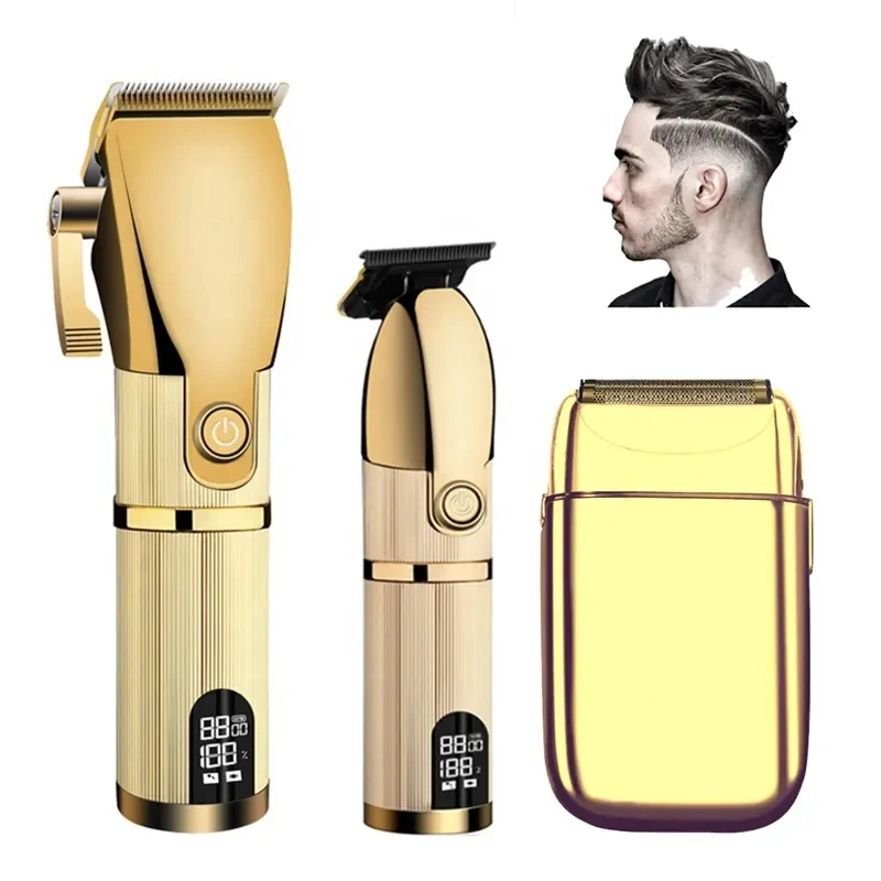 3 Pieces Rechargeable Hair Cut Machine Cordless Hair Shaver Trimmer Electric Professional Barber Hair Clippers Set