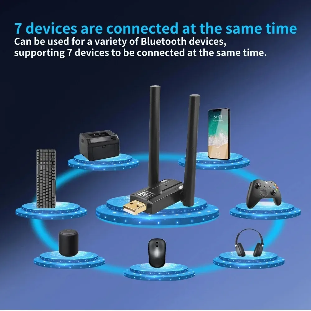 150M USB Bluetooth 5.4 アダプター PC ワイヤレスマウスキーボード音楽ヘッドセット Bluetooth トランスミッタードライバー無料 Win8.1/10/11