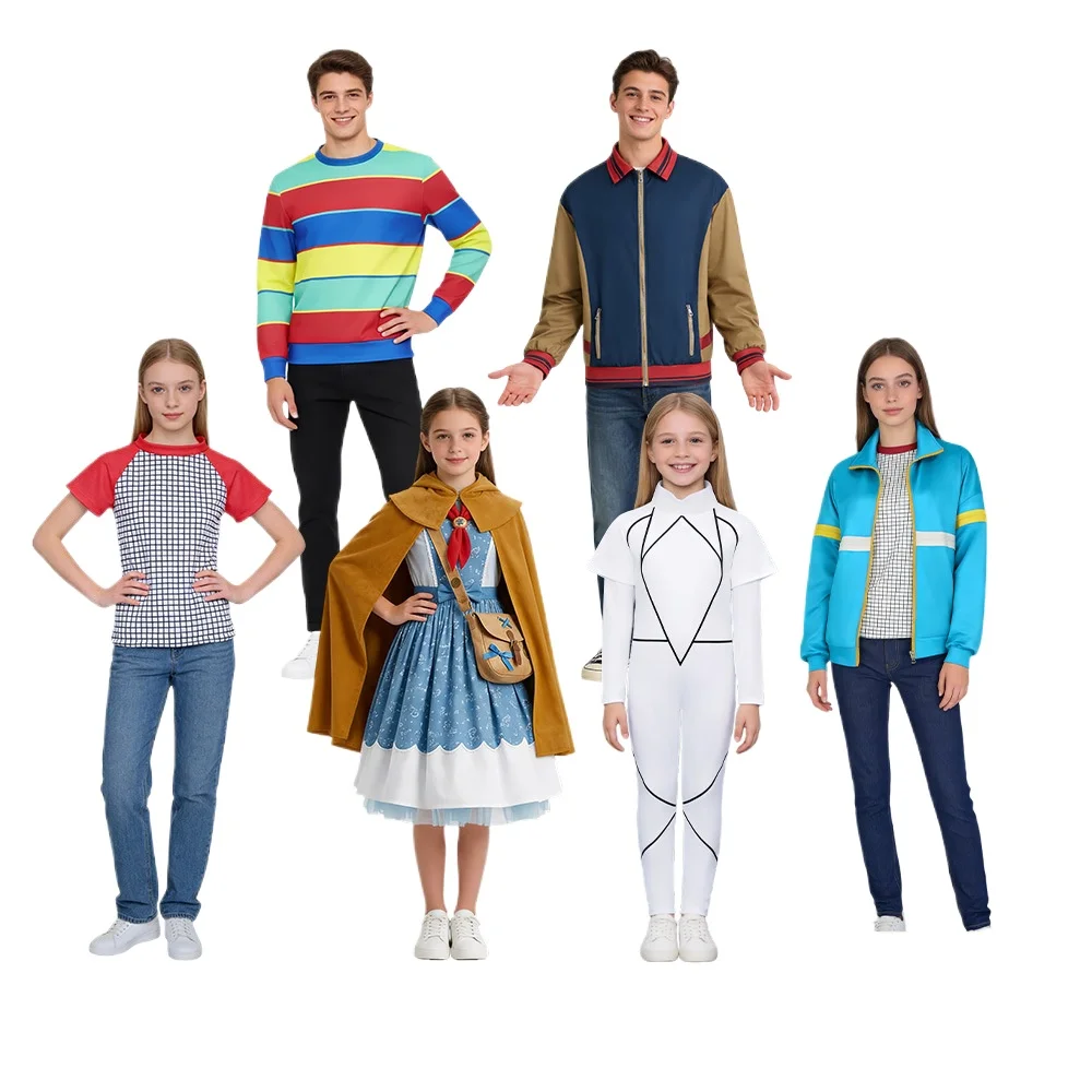 

Mike Dustin Retro Striped Shirt Cosplay Party Performance Costume