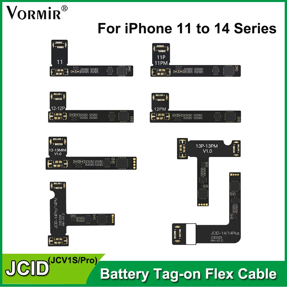 5Pcs JCID JC Battery Tag-on Flex For iPhone 15 14 13 12 11Pro Max Remove Warning Message Battery External Flex Cable Replacement