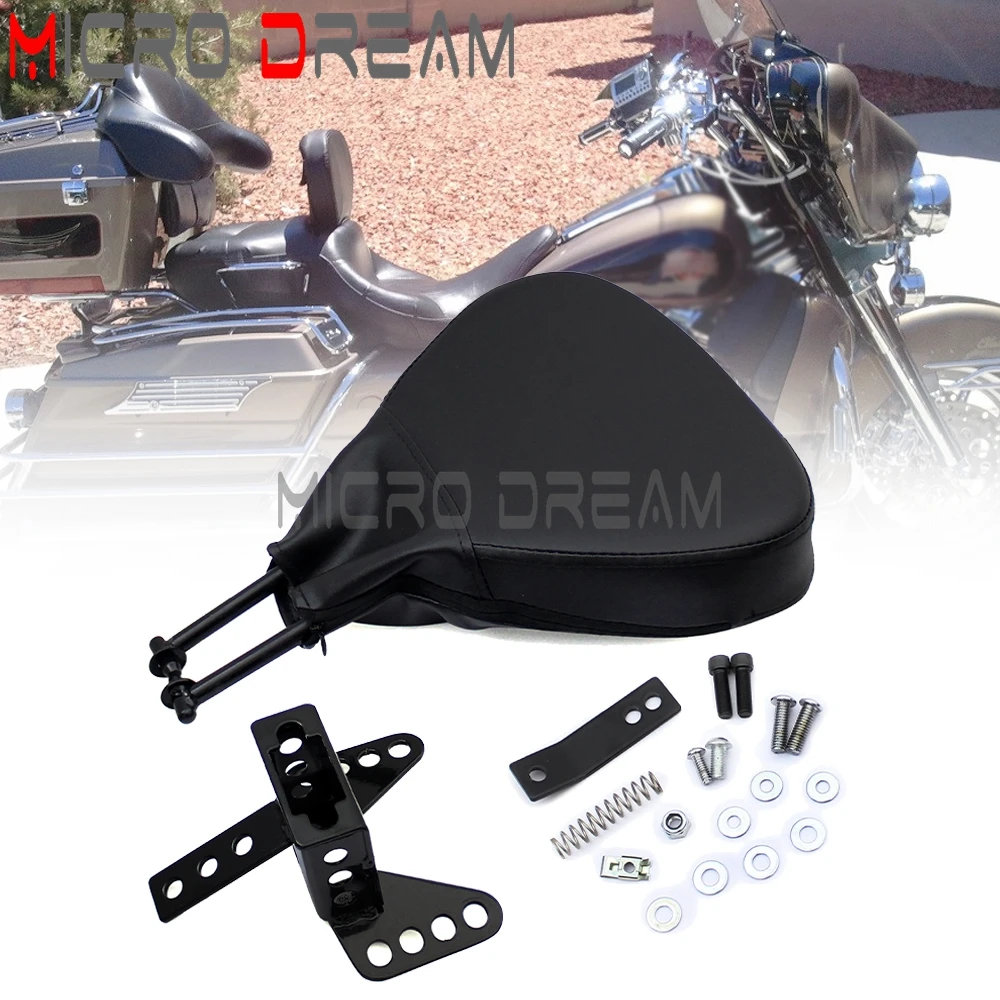 Motorcycle Adjustable Stitched Rider Backrest Back Rest Black For Harley Road Glide FLTR FLTRI FLHR FLHRS FLHRC Seat Backrest