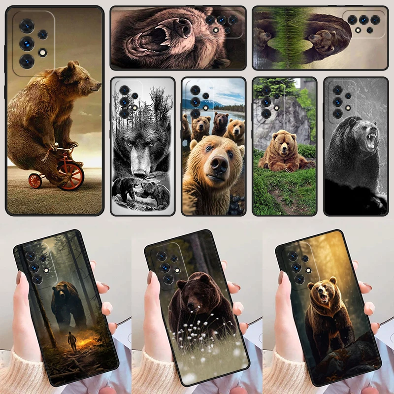 

Cute Grizzly Bear For Samsung Galaxy A52 A72 A73 A20e A21S A50 A70 A11 A12 A42 A31 A40 A51 A71 A32 A80 A91 Phone Case Cover