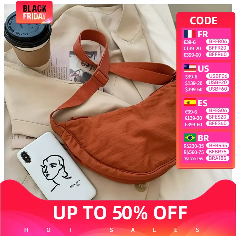 Underarm Crossbody Bag For Women Students Shoulder Cross Body Bag 2024 Nylon Casual Hobos Chest Bag