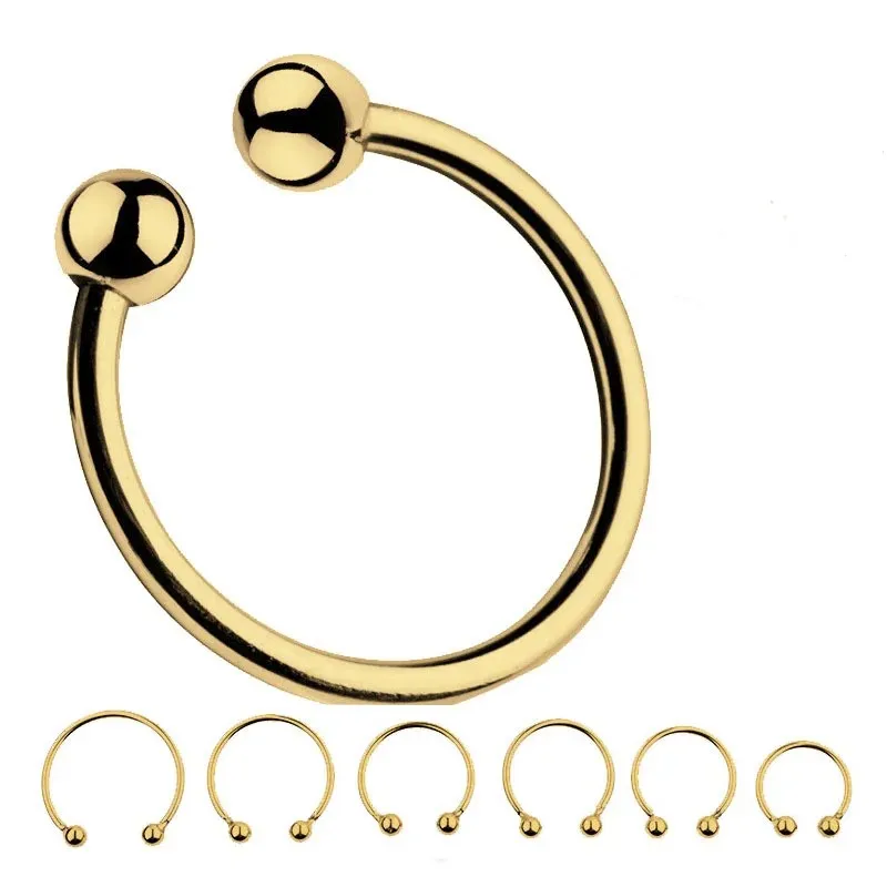 

Dual Ball Gold Color Stainless Steel Cock Head Glans Penis Ring Sex Increase Orgasm Sex Toy Products Delay Ejaculation Lock Ring