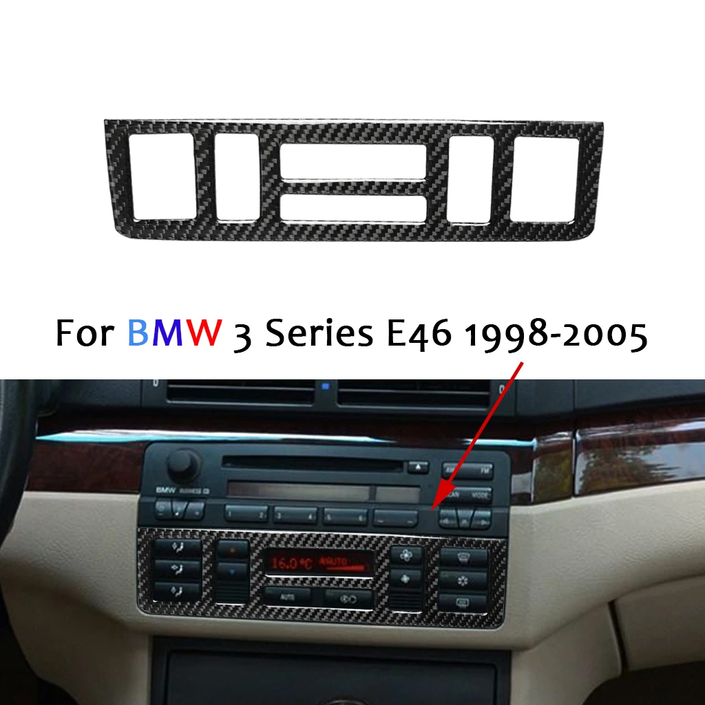 

Auto Interior Accessories For BMW 3 Series E46 1998-2005 Carbon Fiber Car Console AC Control Panel Cover Trim Sticker