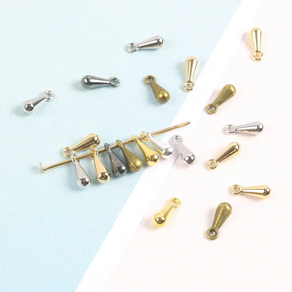 100pcs Extender Chain Drop Charm, Metal  End Charm, Teardrop Earring Charms, 2x7mm 3x9mm Jewelry Making Findings Accessories