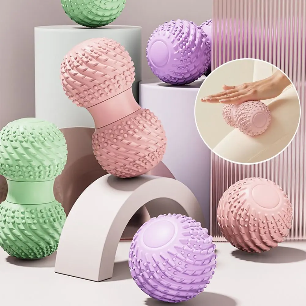 Deep Tissue Peanut Massage Ball Raised Point Ergonomic Design TPE Yoga Fitness Roller Comfortable Double/Single Ball