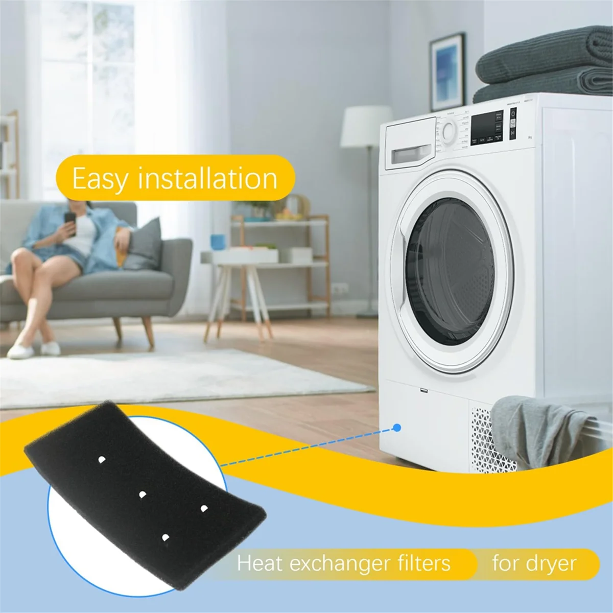 N89R 4 шт. сушильный фильтр для Bauknecht Privileg Whirlpool HX 481010716911   Фильтр для сушилки Сменный губчатый фильтр для сушилок конденсации