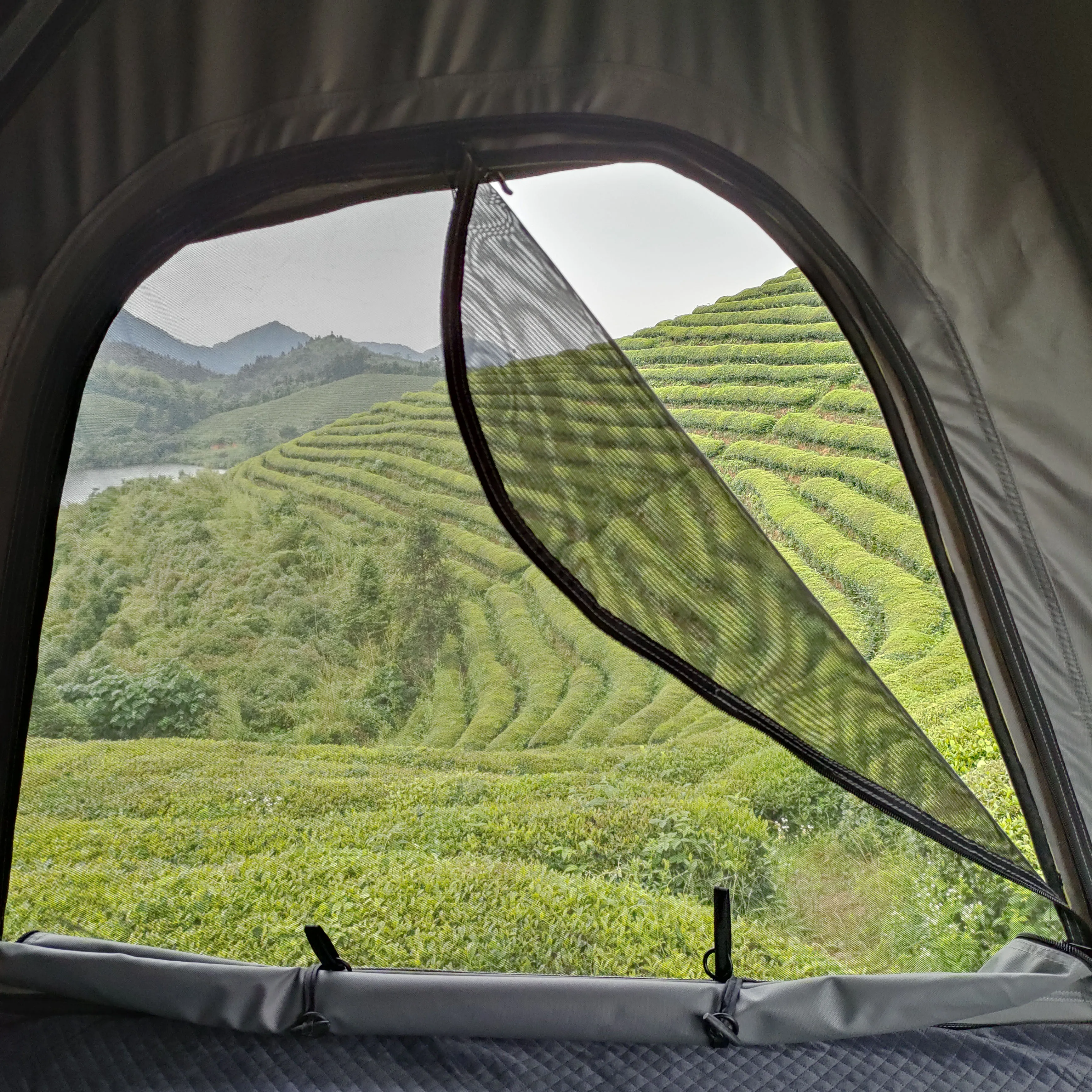 Tente de toit en toile imperméable de haute qualité pour 3-4 personnes, coque rigide de Camping Wrangler avec toit en aluminium