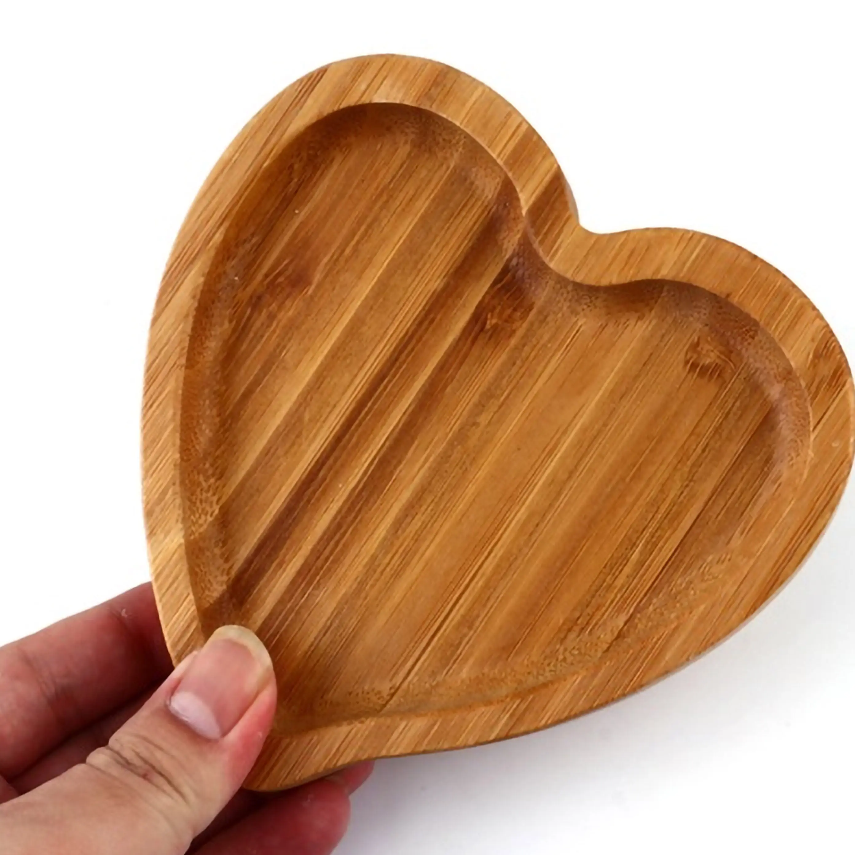 

2Pcs Heart Shaped Bamboo Wood Storage Trays Stylish Jewelry Organizers Perfect for Rings Necklaces Earrings Bracelets Keys Home