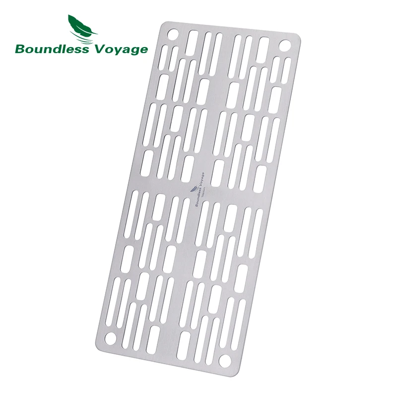 TA1 Pure Titanium Mini Grill Grid 250x110mm Ultralight 145g BBQ Plate With 4 Corner Holes Portable Outdoor Camping Backpacking
