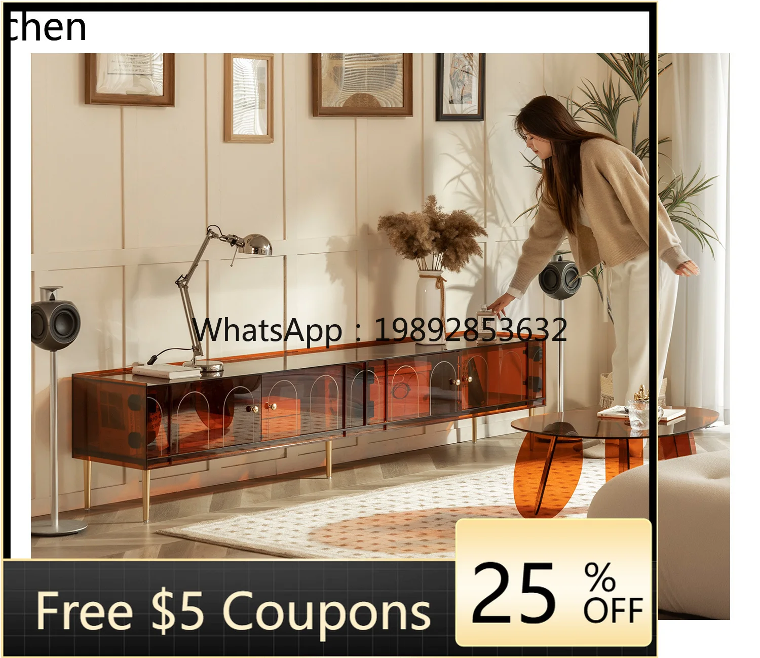 

ii acrylic TV cabinet household modern simple living room storage small apartment