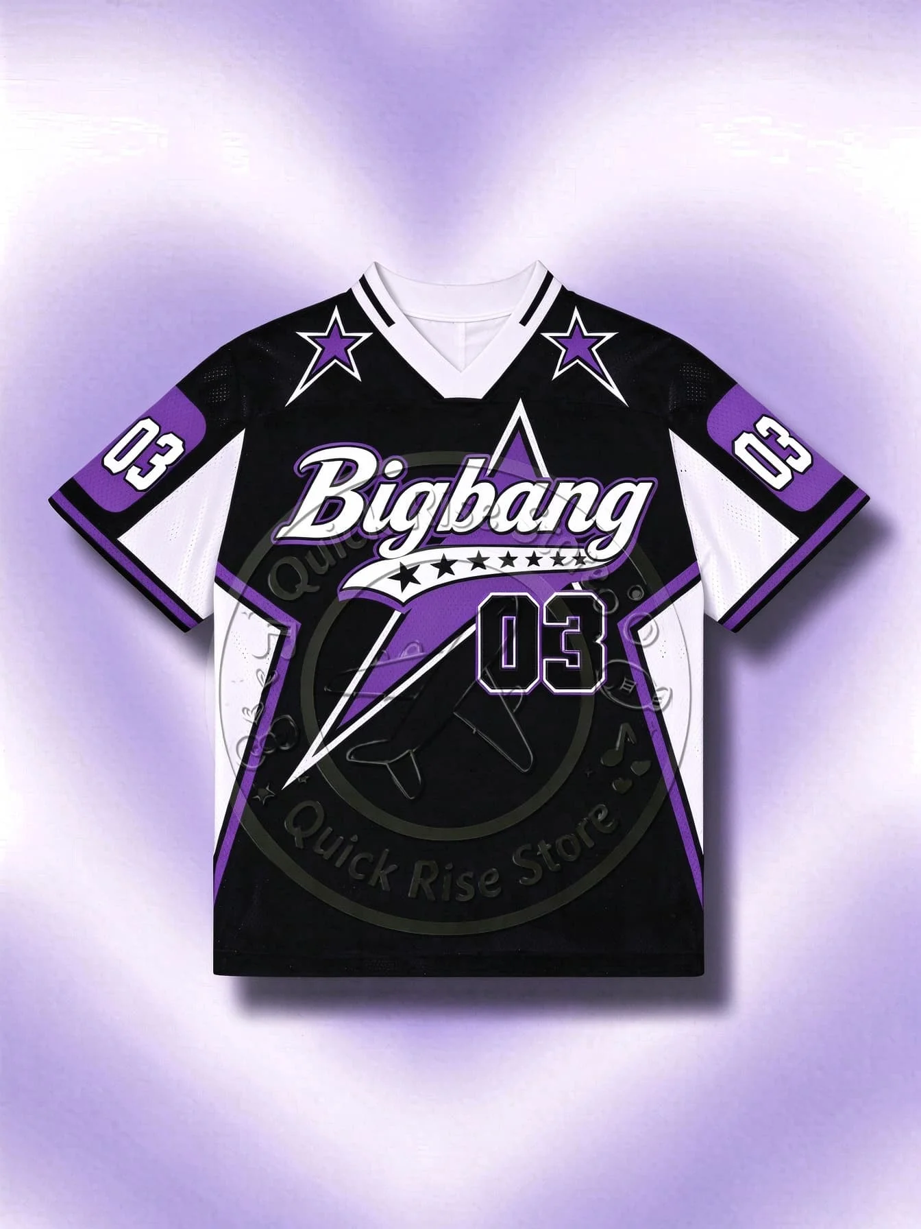 2026 BIGBANG 20th Anniversary Concert Black Purple Jersey T-shirt Unisex V-Neck Short Sleeve Star Graphic Tee Kpop Fans tops Tee