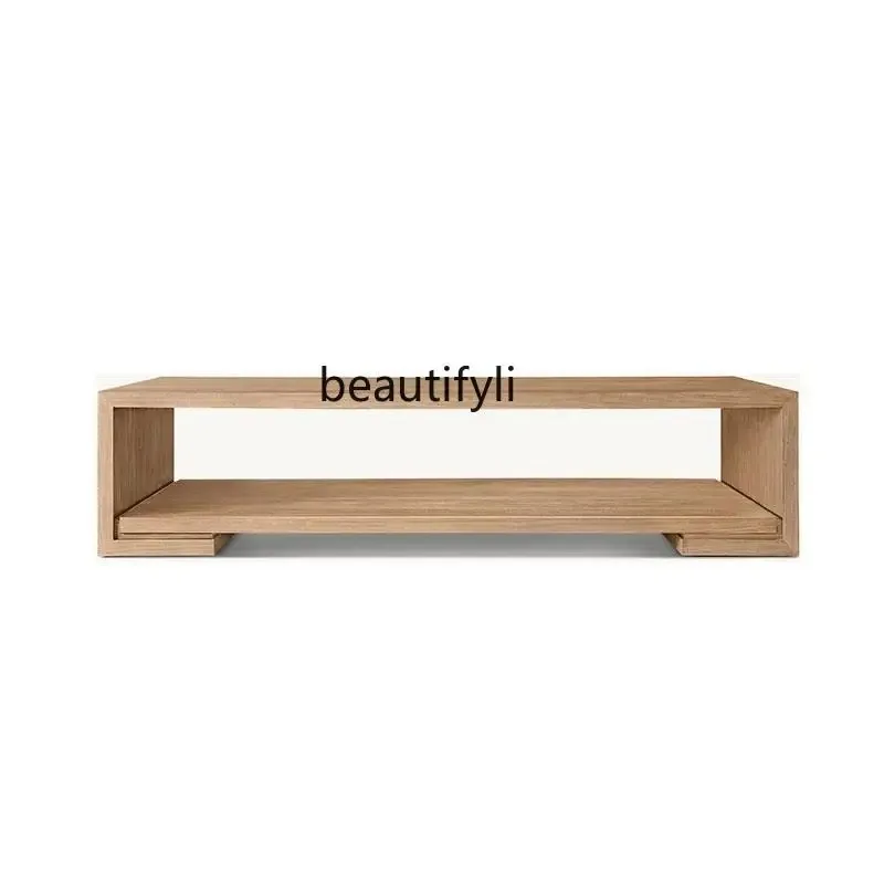 

American country solid wood rectangular coffee table designer coffee table light luxury living room tea table