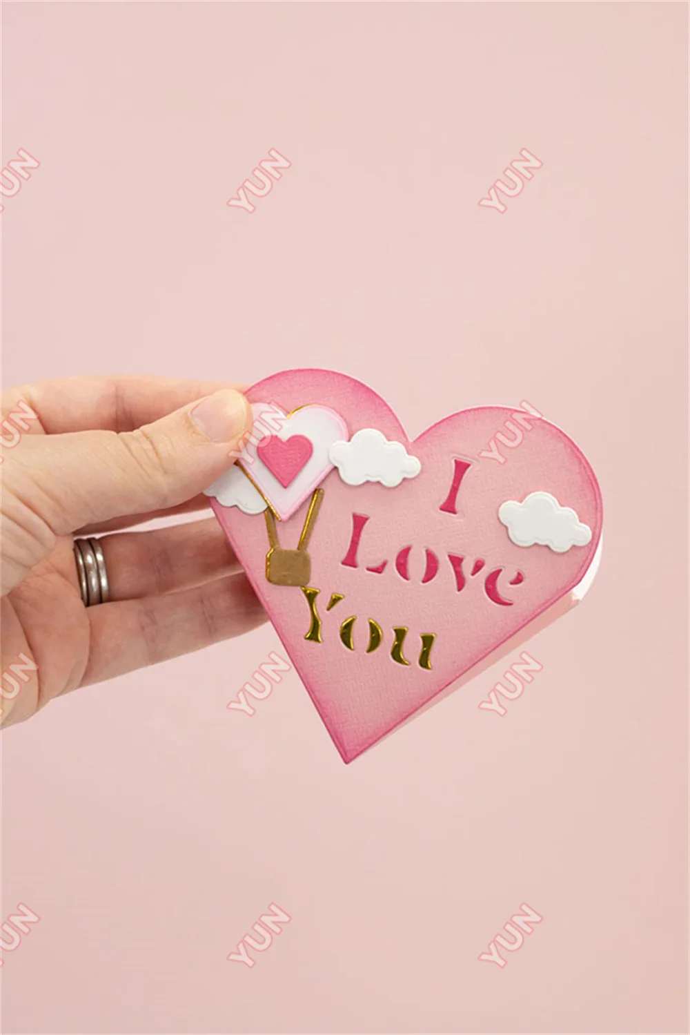 2024 جديد سعيد ومشرق عيد الحب carft المحبة زوجين كيوبيد يموت منطاد الهواء الساخن تخفيضات يموت DIY بها بنفسك سكرابوكينغ بطاقة صنع