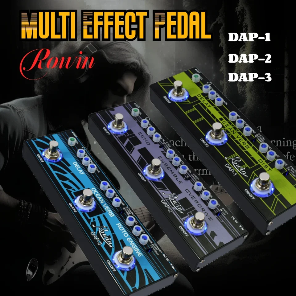 Rowin DAP Guitar Multi Effects Pedals Delay ReverB Distortion