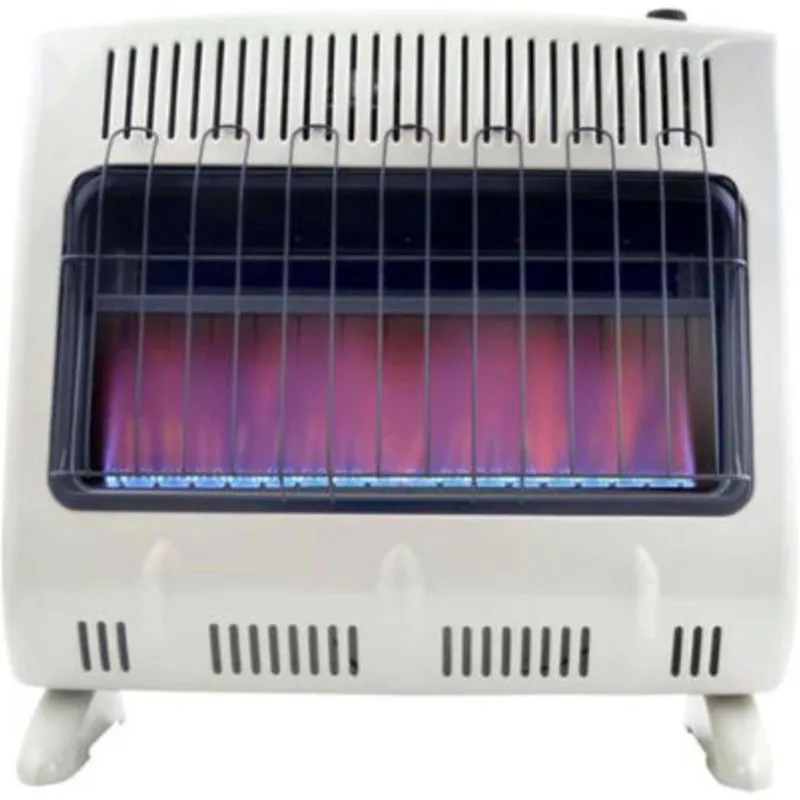 Heatstar HSSVFBF30NGBT 30, 000 BTU Blue Flame Vent Free Wall Natural Gas Heater with Blower, Base & Tstat Control