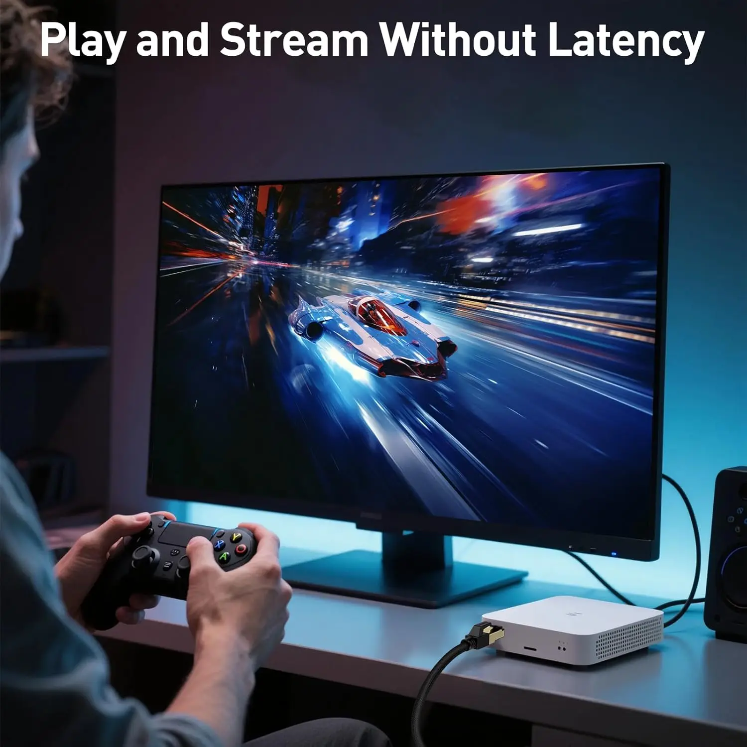 كابل إيثرنت UNTES Cat 8 Cat6، سلك شبكة مضفر عالي السرعة 40 جيجابت في الثانية 2000 ميجا هرتز Cat8 RJ45 كابلات LAN داخلية شديدة التحمل