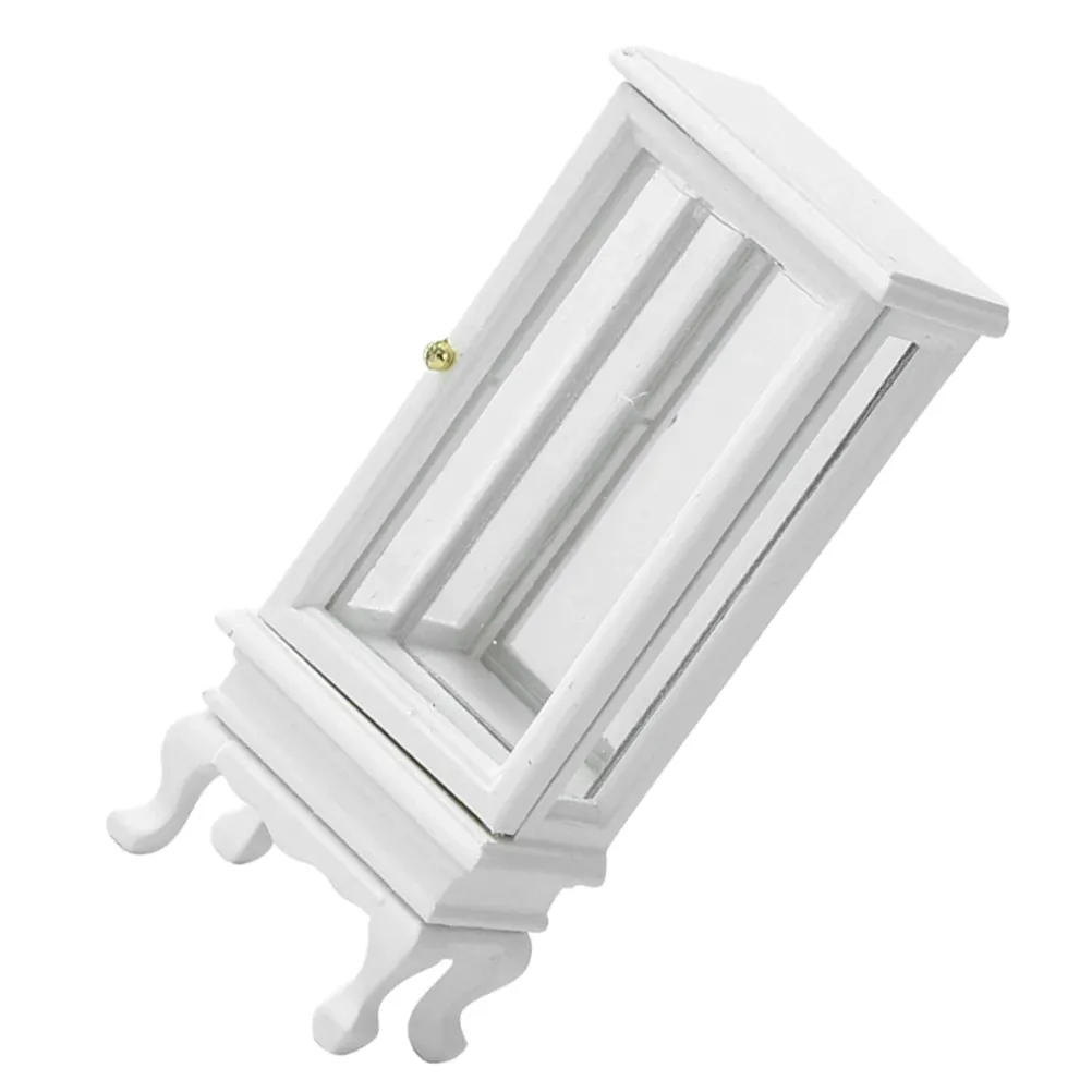 

Miniature Pure White Cabinet for Dollhouse Furniture Small Space Display Shelf Storage Cabinet for Living Room Bedroom Study