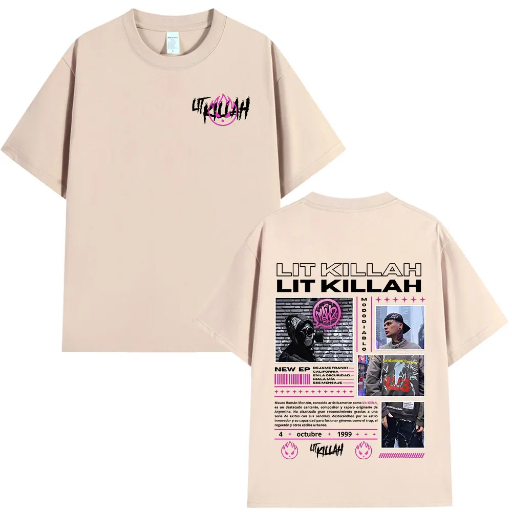 مغني الراب 2025 ليت كيل الله MAWZ ألبوم تي شيرت جولة ميرش تي شيرتات قصيرة الاكمام للرجال النساء فضفاض القطن تي شيرت #4
