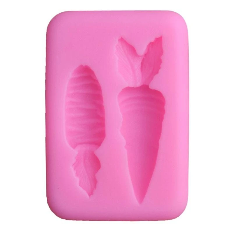 F92B Cenoura 3D Silicone FONDANT BOLO Bolo chocolate Decoração açúcar Colar bolsa molde