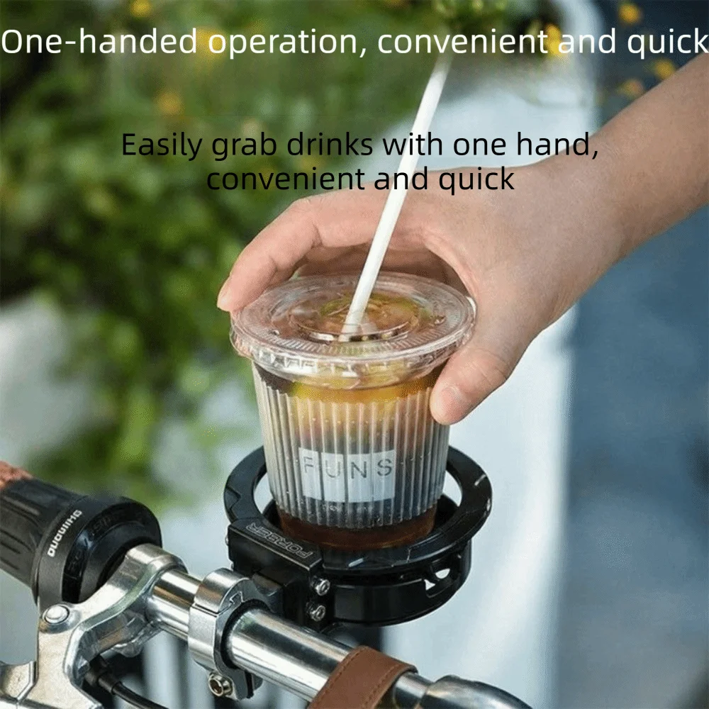 Foldable Motorcycle Cup Holder Anti Shake Adjustable Water Bottle Mount Universal 360° Rotatable Handlebar Drink Holder Scooter