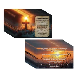 100 Pcs Bulk Plan of Salvation Cards Prayer Cards Gospel Tract Cards Pocket Holy Postcards Inspirational Bible Verses Wallet Pla