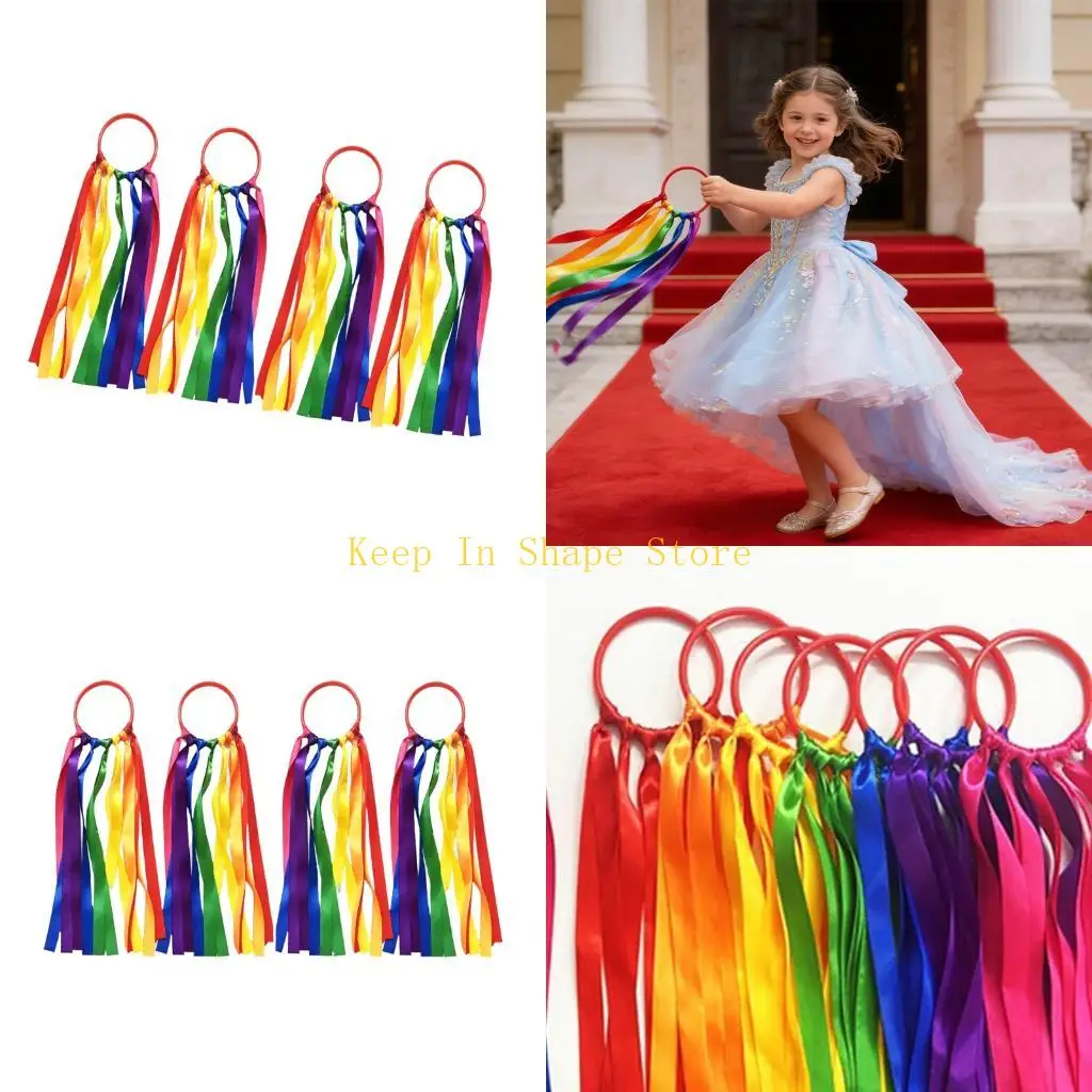 U1JC cintas coloridas baile para gimnasio, pulseras baile, equipo gimnasia rítmica, serpentinas Ballet, juguete