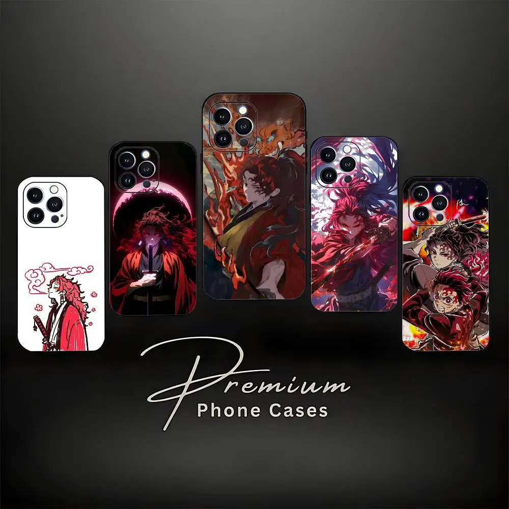 

Anime Y-Yoriichi Tsugikuni Phone Case For iPhone 16,15,14,13,12,11 Plus,Pro Max,XS,X,XR,SE,Mini,8,7,Soft Silicone Black Cover