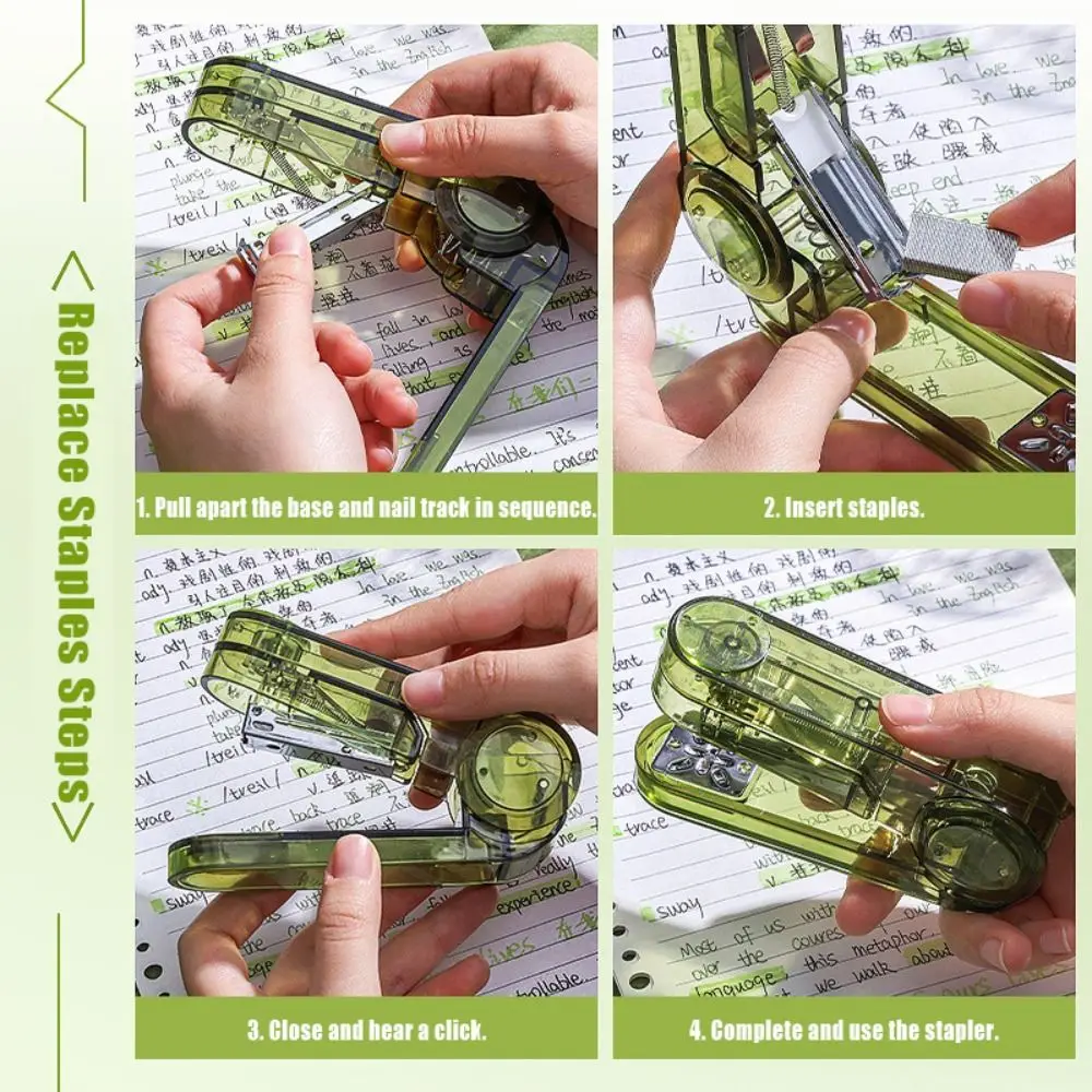 Use 24/6 26/6 grampos grampeador 360 graus rotativo resistente longo grampeador de metal sem esforço ferramenta de ligação manual escola escritório
