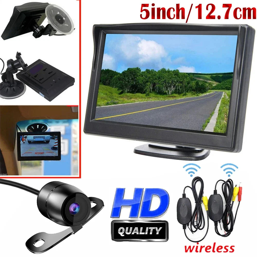 

Wireless Car Styling 5 inch TFT LCD Screen Car Monitor Display for Rear View Reverse Backup Camera Car TV Display