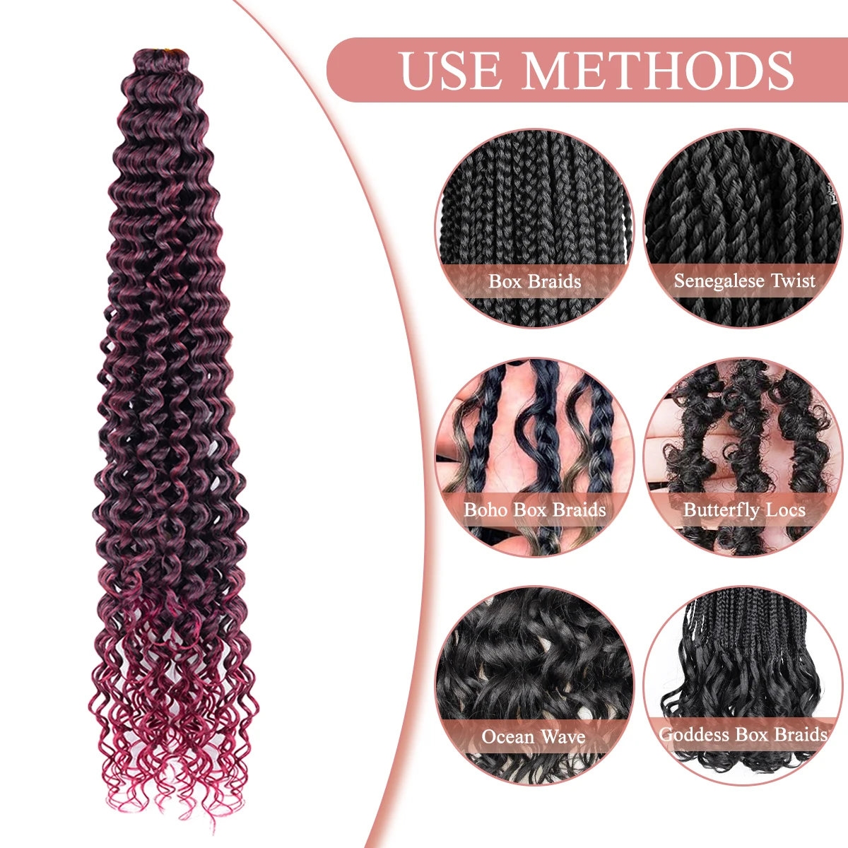 Profundo ondulado Twist Crochet trança extensões de cabelo para mulheres, sintético afro encaracolado, onda de água Crochet tranças, 22 28"